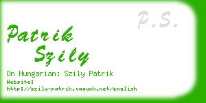 patrik szily business card